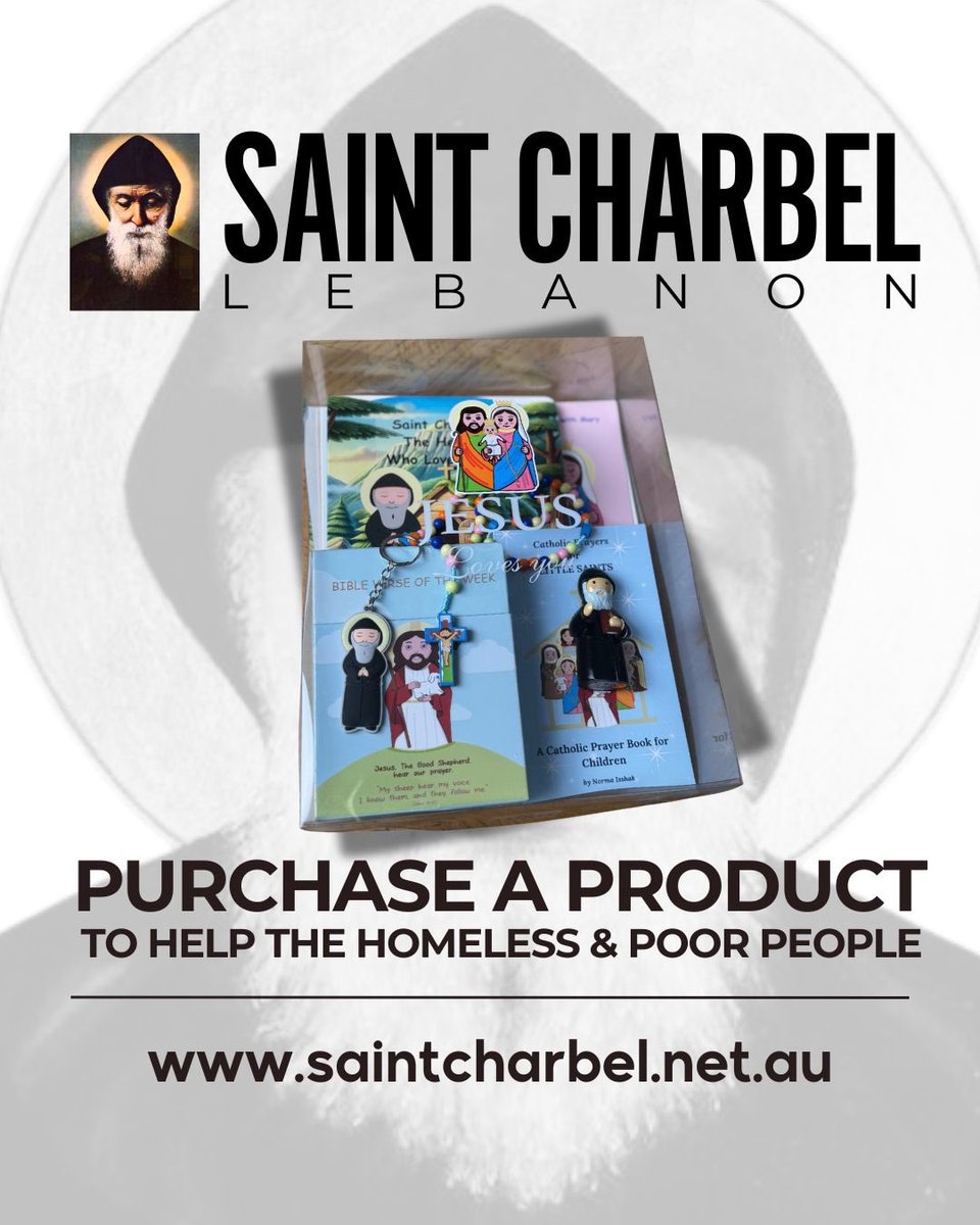 Saint__Charbel's tweet image. HELP THE HOMELESS AND POOR PEOPLE.
Saint Charbel’s Lebanon has launched a “Purchase a Product” appeal to help the homeless and poor people.
Purchase a product on the Saint Charbel’s website by viewing the link below:
saintcharbel.net.au/shop/