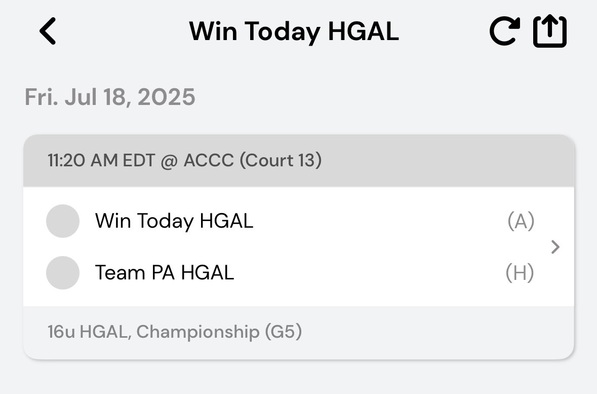 Logan Weiland (@loganyland) on Twitter photo Schedule for Summer Finale/HGAL Finals in Atlantic City this week
Showcase game against District Basketball Club HGSL
1st Round of HGAL Finals against Team PA
<a href="/WinTodayHoops/">Win Today Basketball</a> <a href="/Ruppert_Scott13/">Scott Ruppert</a> Schedule for Summer Finale/HGAL Finals in Atlantic City this week
Showcase game against District Basketball Club HGSL
1st Round of HGAL Finals against Team PA
<a href="/WinTodayHoops/">Win Today Basketball</a> <a href="/Ruppert_Scott13/">Scott Ruppert</a>