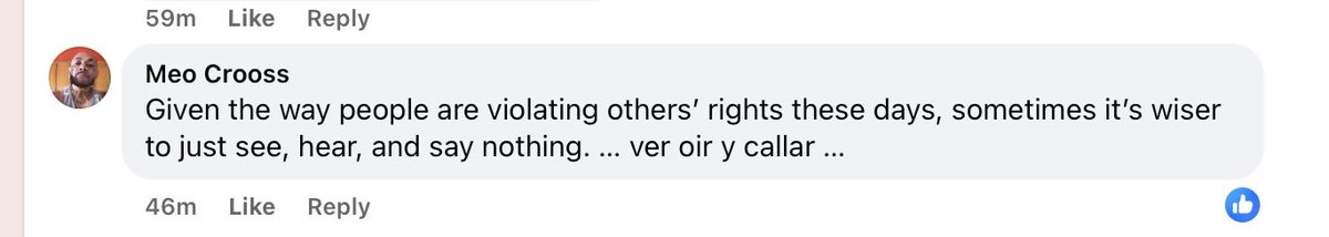 If you thought the "protests" vs ICE in SoCal AREN'T related to cartels or gangs, consider this: I posted the pic of the man who shot at ICE agents in Camarillo in a community FB group; this guy replies "Given the way people are violating others’ rights these days, sometimes it’s