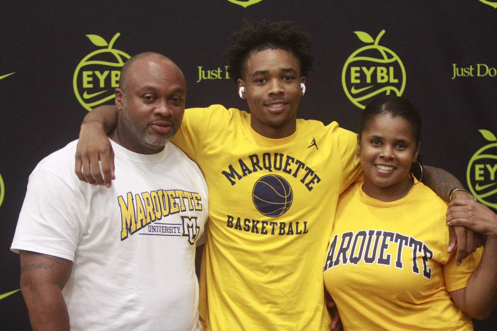 MUOverload's tweet image. One year ago today Nigel James (@nigel_j24) commits to @MarquetteMBB on July 16, 2024 #mubb