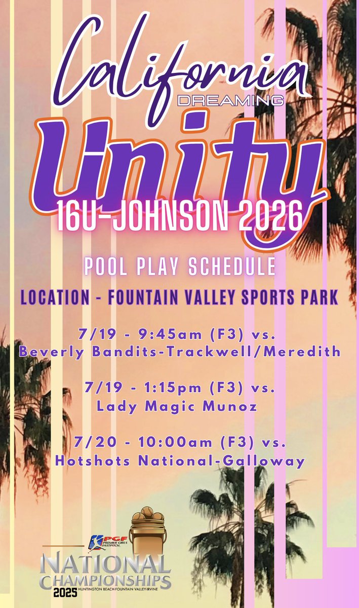 Haylie Johnson (@hayliej2026) on Twitter photo My <a href="/Unity16uJohnson/">VA Unity 16u-Johnson 2026</a> team is still rolling here <a href="/TCSFastpitch/">TC Fastpitch</a> Nationals. 3 game shootout tomorrow for a championship AND then off to <a href="/PGFnetwork/">PGF</a> Nationals tomorrow night! Come give us a 👀. 🧡🤍💜 My <a href="/Unity16uJohnson/">VA Unity 16u-Johnson 2026</a> team is still rolling here <a href="/TCSFastpitch/">TC Fastpitch</a> Nationals. 3 game shootout tomorrow for a championship AND then off to <a href="/PGFnetwork/">PGF</a> Nationals tomorrow night! Come give us a 👀. 🧡🤍💜