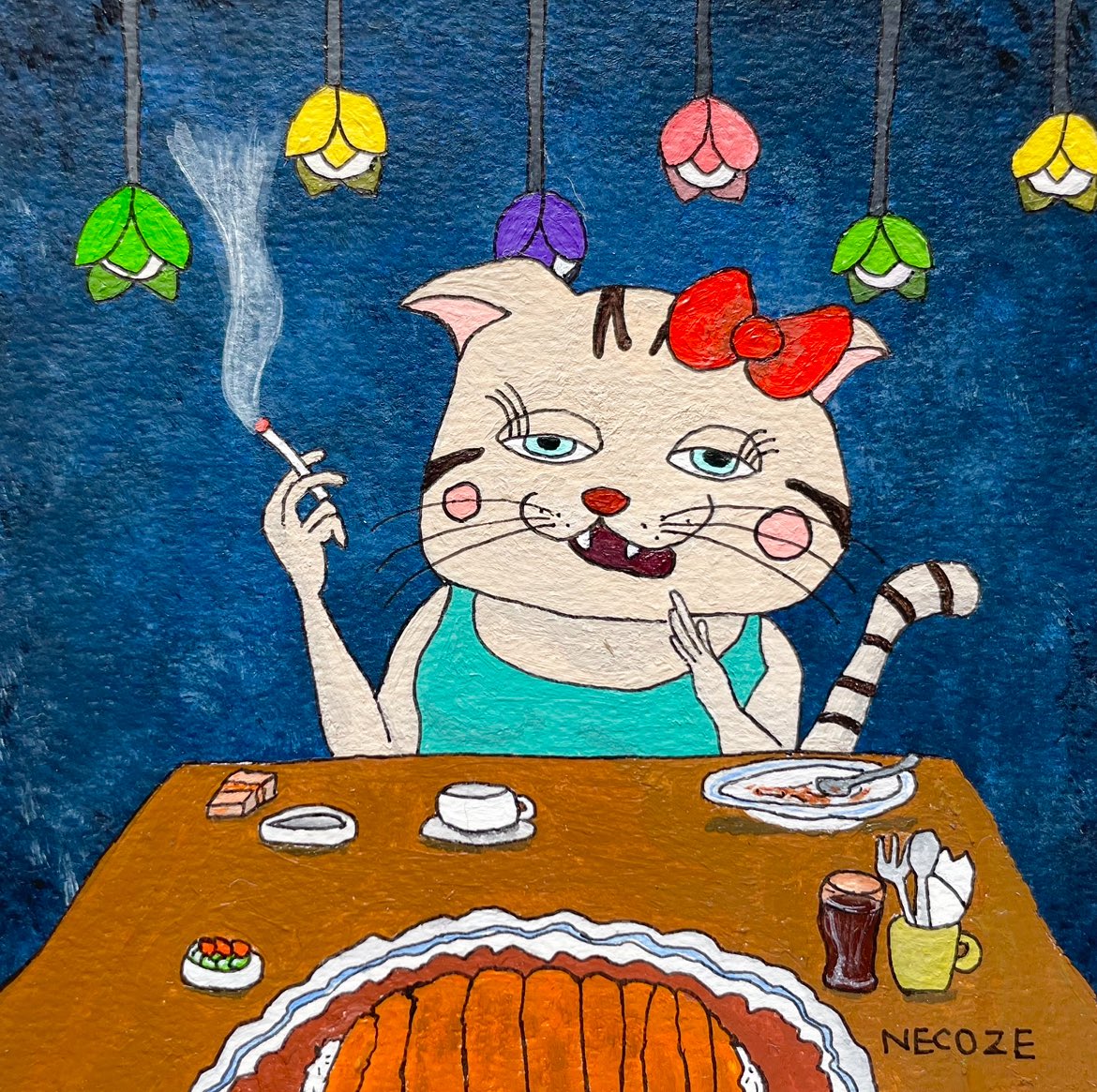necoze_art's tweet image. # 351 すいません。吸います猫
まだ、食べてるのにタバコ吸う人いるよね…
#猫 #画家 #art #NECOZE #猫好きさんと繋がりたい #cat #drawing #portrait #illustration #latenightdj #curtismayfield #タバコ