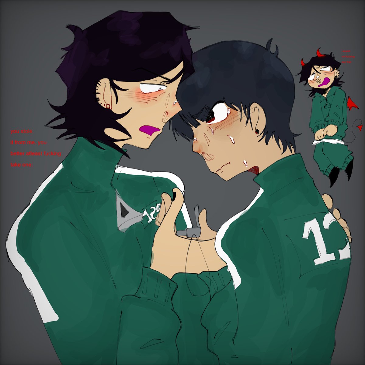 namsudosed's tweet photo. day two of #namsuweek: hallucination !!
𐔌՞. .՞𐦯 💭 " was a little stumped for this one. i def could’ve gone the easy route idk why i didnt.
• " #namsu #mingyu #minsu #namgyu #player125 #player124 #SquidGame
#SquidGame2
#fanart https://t.co/nEoHbRkalv
