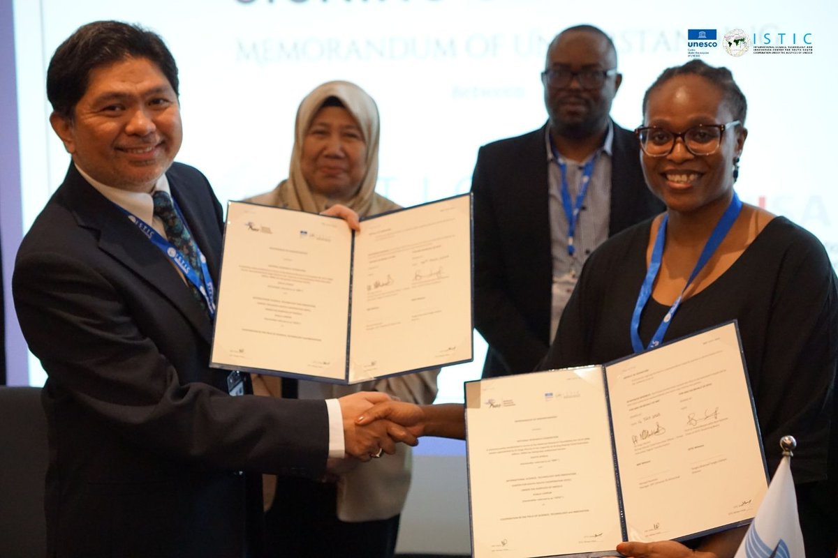 istic_unesco's tweet image. 🌍🤝 On July 16, @ISTIC_UNESCO & @NRF_News signed an MoU in KL to boost joint research, capacity building & knowledge sharing in STI for sustainable development. 🇲🇾🇿🇦 #SouthSouthCooperation #STI #Sustainability
🔗 lnkd.in/d2sw-Gdf