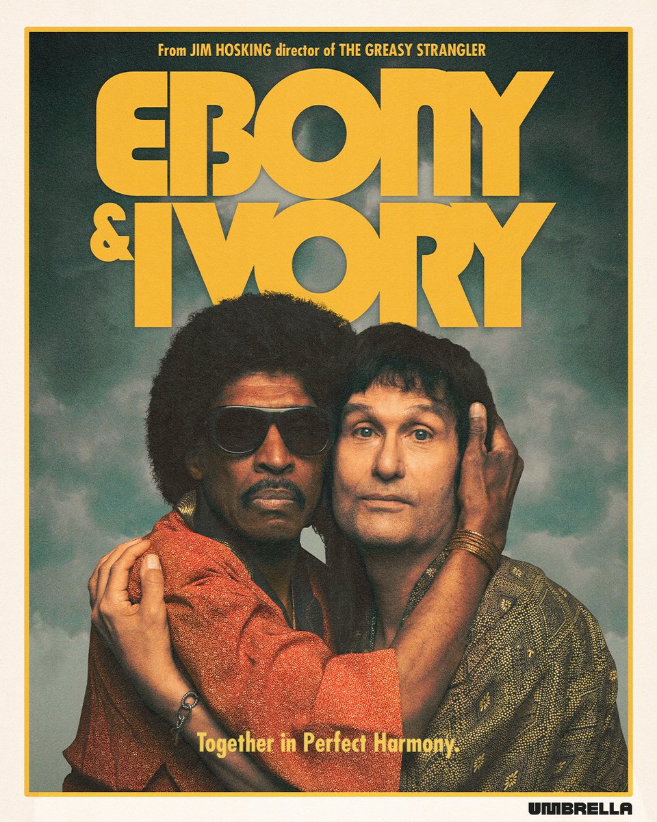 UmbrellaEnt's tweet image. Check out the poster for EBONY AND IVORY from writer and director Jim Hosking (The Greasy Strangler).
We are excited to announce our acquisition of this absurd new comedy in which two musical legends gather in a Scottish cottage for a tense summit to discuss their potential…
