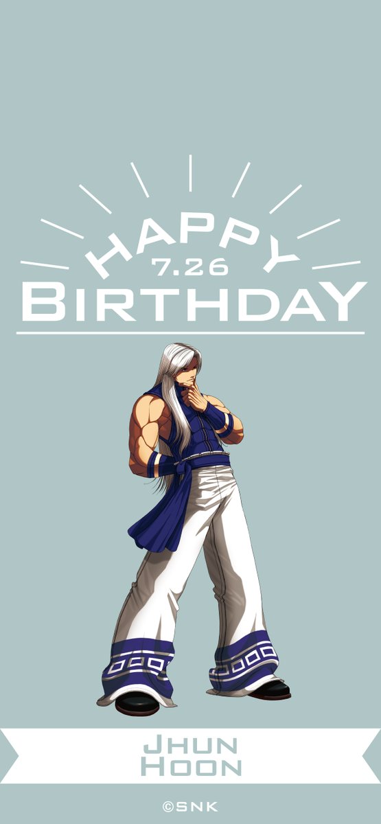KOFstudio_en's tweet image. 【Birthday Pick UP】
Let's celebrate the birthdays for some of SNK's characters!
Today is July 26th, JHUN HOON's birthday!💐
Happy Birthday, JHUN HOON!
snk-corp.co.jp/us/games/kof-p…
#SNK #KOF #HBD