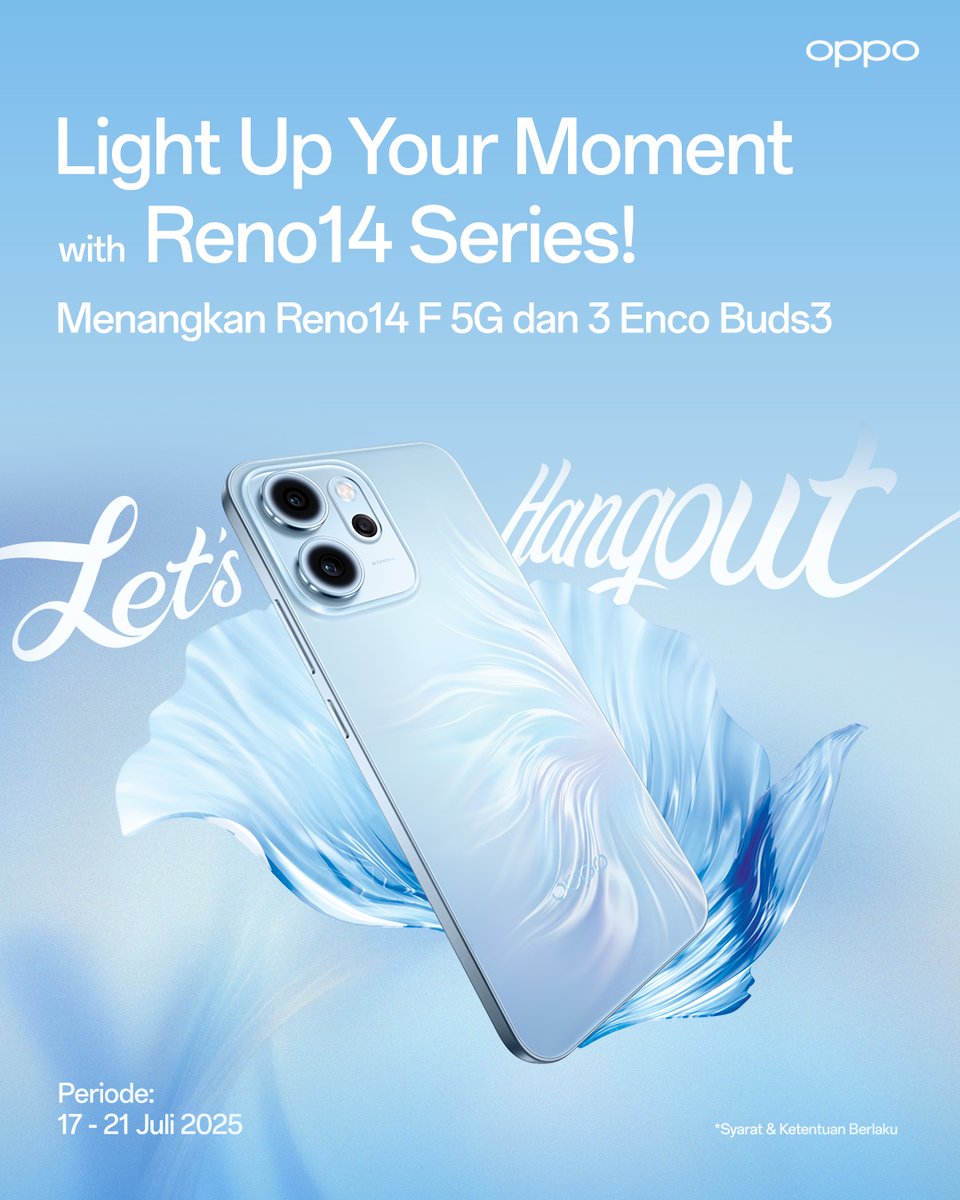 Hari ini, OPPO Reno14 Series resmi diluncurkan untuk pertama kali di Indonesia!

Untuk menyambut euforianya, OPPO Indonesia mau bagi-bagi hadiah spesial buat kamu!

Simak cara ikutan giveaway di post selanjutnya!