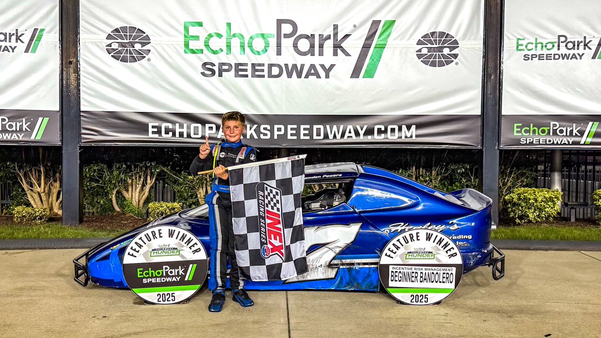 US Legend Cars/INEX (@uslegendcars) on Twitter photo The <a href="/EchoParkSpdwy/">EchoPark Speedway</a> #ThursdayThunder Round 8 Rookie racing experience checkered flag goes to Camden Powers!๐
#INEX | <a href="/legendsofga/">EchoPark Speedway Legends Racing</a> The <a href="/EchoParkSpdwy/">EchoPark Speedway</a> #ThursdayThunder Round 8 Rookie racing experience checkered flag goes to Camden Powers!๐
#INEX | <a href="/legendsofga/">EchoPark Speedway Legends Racing</a>