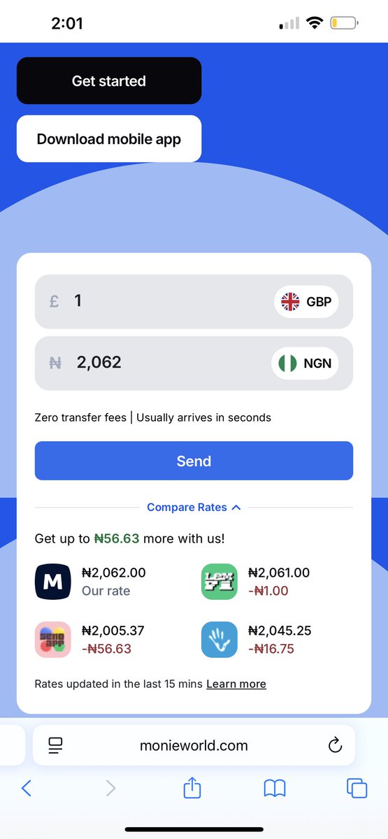 Monieworld (from Moniepoint) allows you speedily send and receive money from the UK for cheaper, with no added transfer fees. Download here: monieworld.com and use SSYH948 as  referral code.