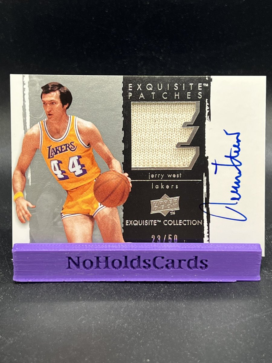 #NOHOLDSALE🐻 

$2000

JERRY WEST 2009 EXQUISITE 
PATCH AUTO /50 

RIP to the LOGO 👏

Reposts and Tags Appreciated 🤝