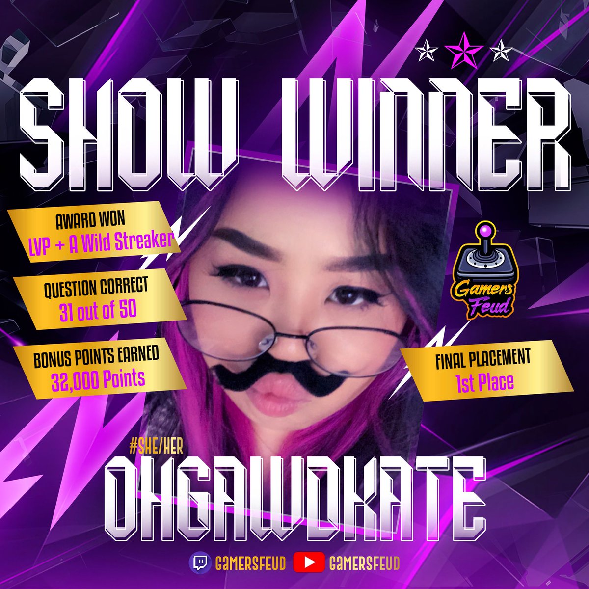 Gamers Feud (@gamersfeud) on Twitter photo Congratulations to <a href="/ohgawdkate/">QoR Ohgawdkate☀️🍉</a> on becoming the greatest RIOT Games creator in RIOT Games Trivia! 🏆
They dominated in all three aspects of the show (Trivia/Bonus/Awards)
This is Kate's 4th gameshow since 2023, and she's never not won or qualified to the TOC! Congratulations to <a href="/ohgawdkate/">QoR Ohgawdkate☀️🍉</a> on becoming the greatest RIOT Games creator in RIOT Games Trivia! 🏆
They dominated in all three aspects of the show (Trivia/Bonus/Awards)
This is Kate's 4th gameshow since 2023, and she's never not won or qualified to the TOC!