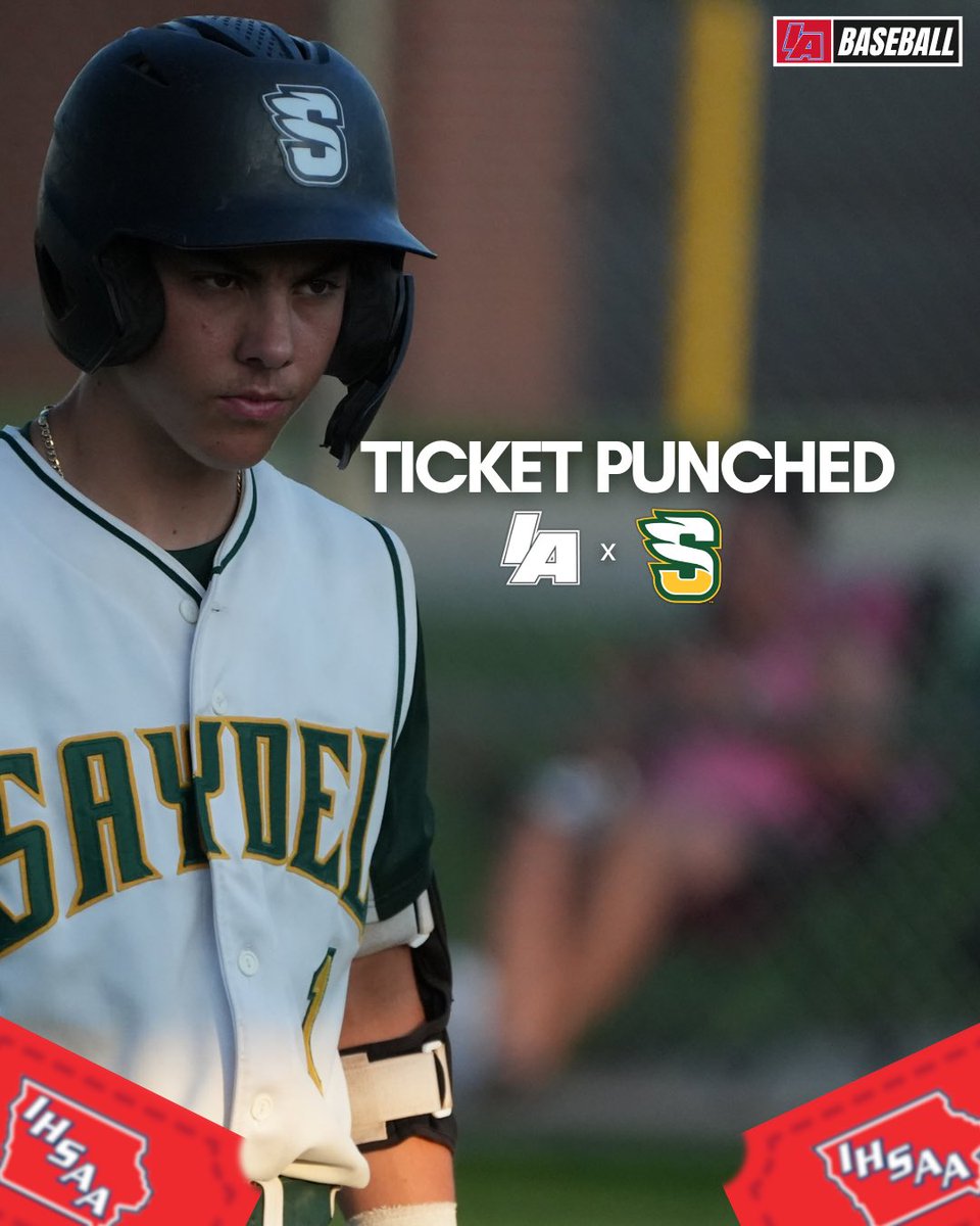 🎟️ TICKET PUNCHED 🎟️

Saydel is off to the Class 3A State Tournament in Sioux City!

#IAbaseball X #iahsbsb