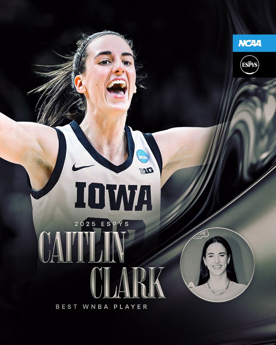 NCAA (@ncaa) on Twitter photo 🏀 <a href="/CaitlinClark22/">Caitlin Clark</a> shoots from the red carpet and scores the <a href="/ESPYS/">ESPYS</a> Best <a href="/WNBA/">WNBA</a> Player award! 🏆
<a href="/MarchMadnessWBB/">NCAA March Madness</a> x <a href="/IowaWBB/">Iowa Women's Basketball</a> 🏀 <a href="/CaitlinClark22/">Caitlin Clark</a> shoots from the red carpet and scores the <a href="/ESPYS/">ESPYS</a> Best <a href="/WNBA/">WNBA</a> Player award! 🏆
<a href="/MarchMadnessWBB/">NCAA March Madness</a> x <a href="/IowaWBB/">Iowa Women's Basketball</a>