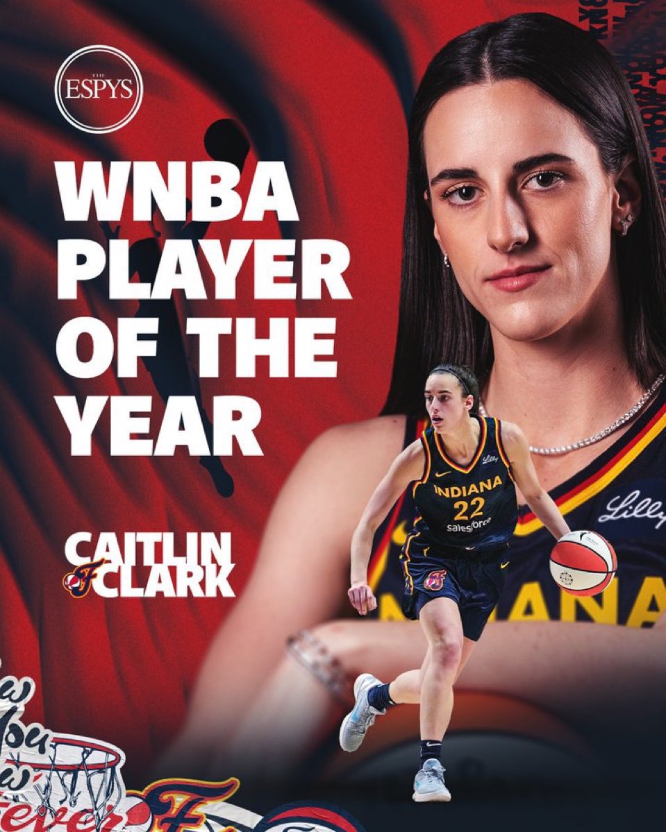 CClarkReport's tweet image. Caitlin Clark was voted the ESPYS WNBA player of the year