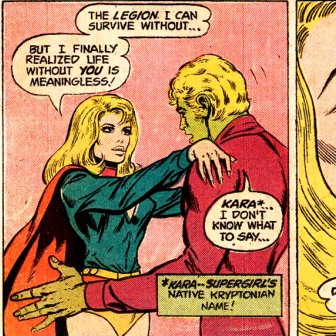 Brainiac 5 and Supergirl (aka "His one true love)