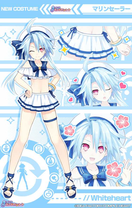 CompileHeartApp's tweet image. 【バージョン10.12.0 アップデート情報①】

「ホワイトハート(CV:#阿澄佳奈)」の水着衣装「マリンセーラー」と
「グリーンハート(CV:#佐藤利奈)」の水着衣装「サマークイン」を期間限定で販売中！
この衣装を着た時だけの専用ボイス付き！

#まいコン