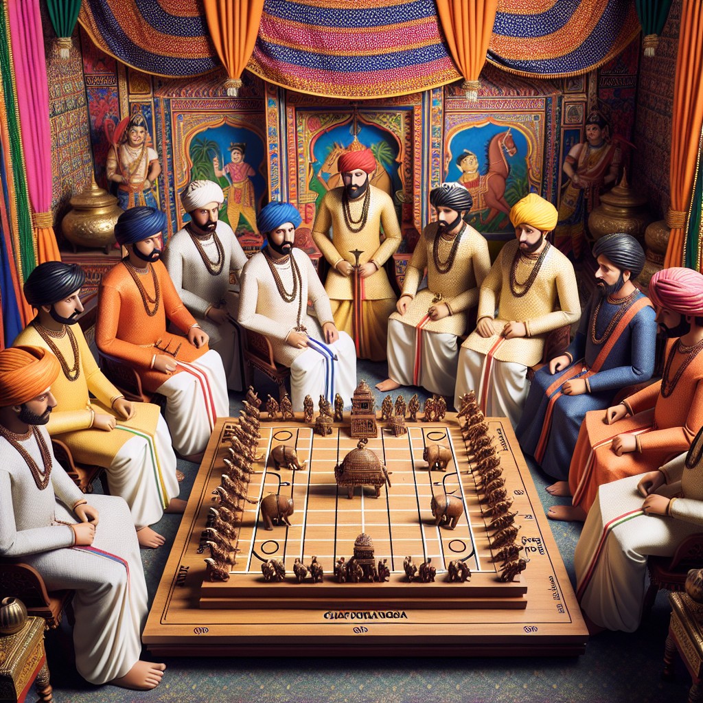 Les échecs ont été inventés en Inde au VIe siècle sous le nom de 'chaturanga', un jeu militaire stratégique à quatre divisions.