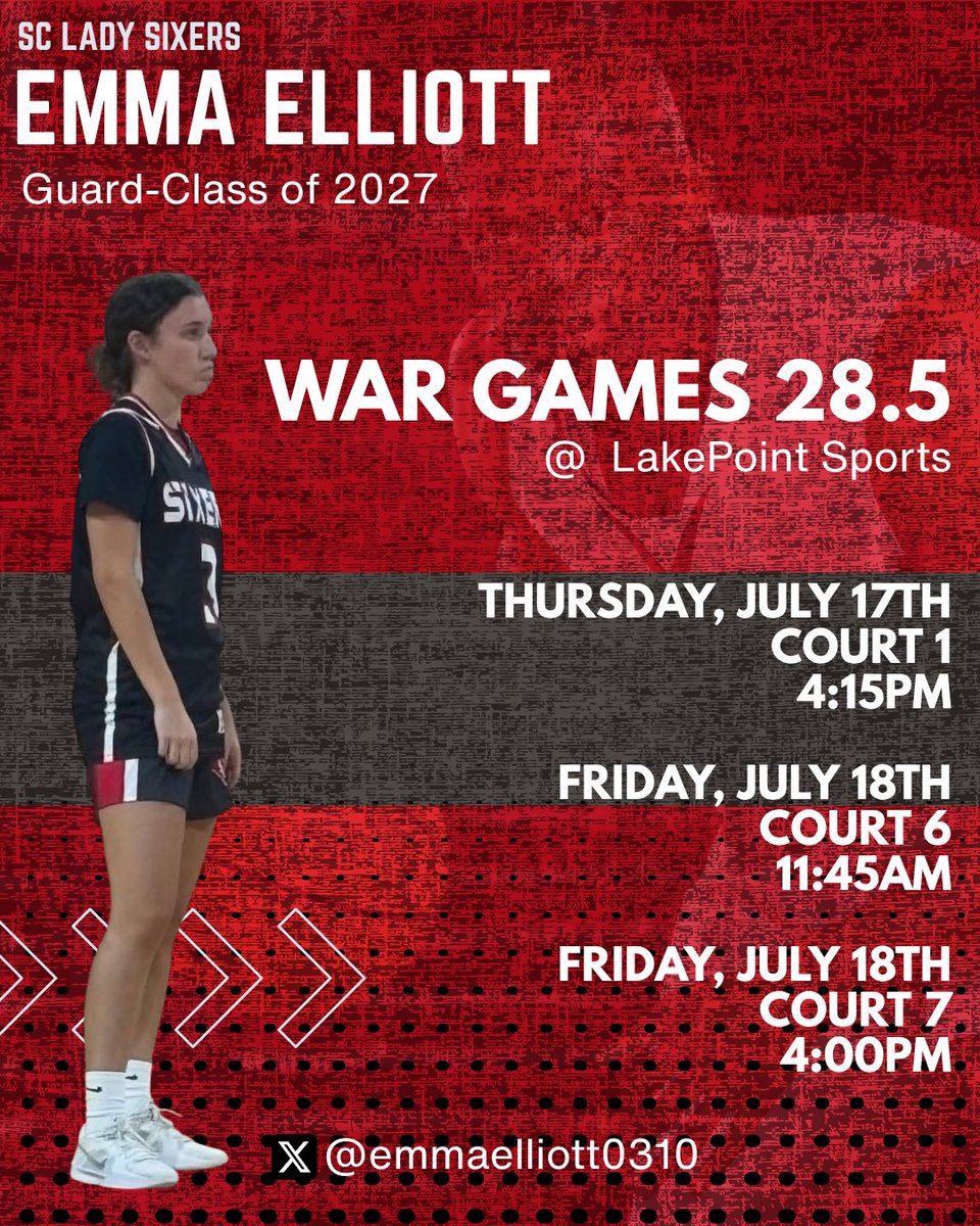 Come check us out at LakePoint! <a href="/ScSixers/">SC Lady Sixers</a> <a href="/PGH_SCarolina/">Prep Girls Hoops South Carolina</a> <a href="/WheatonWBB/">WheatonWBB</a> <a href="/Coach1McGee/">Ryan McGee</a> <a href="/upstateWBB/">USC Upstate Women’s Basketball</a> <a href="/CoastalWBB/">Coastal Women’s Basketball</a> <a href="/CofCWBB/">Charleston Women’s Hoops</a> <a href="/BFishHoops/">Brandon Fisher</a> <a href="/UCF_WBB/">UCF Women's Hoops</a> <a href="/GSAthletics_WBB/">Georgia Southern Women’s Basketball</a>