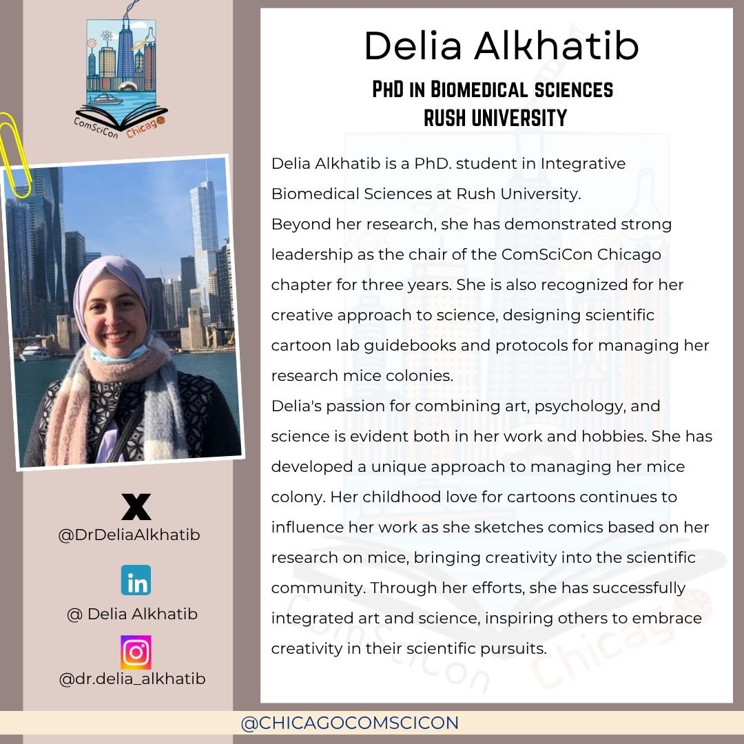 Meet Delia Alkhatib — our write a thon expert, clinical biochemist by training, cartoonist by passion. 
She turns complex science into clever, creative visuals, making biomedical science journey and science protocols both fun and fascinating.