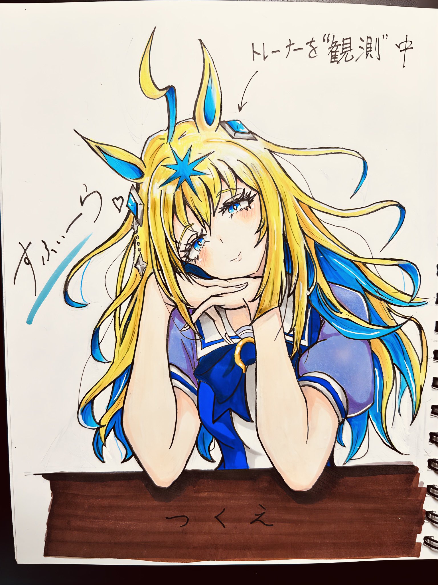 鬼っちイラスト色紙　雲の上はいつも晴れの 旭れ～な。@色紙描きニキ on X: 