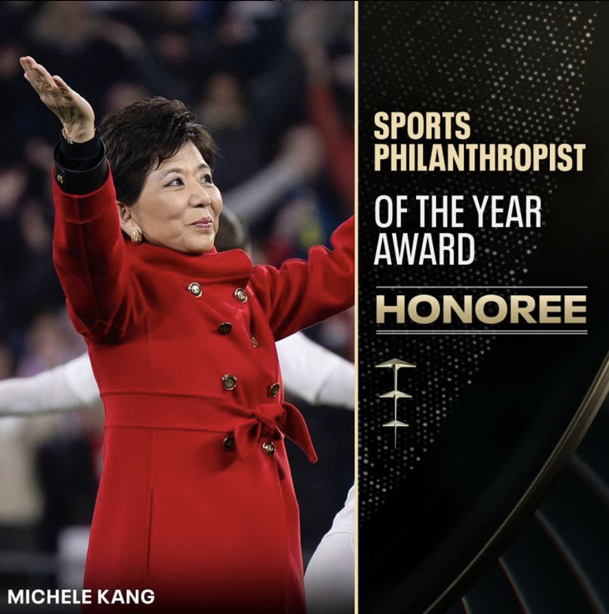 thesoccerdon's tweet image. Huge congratulations to Michele Kang, named Sports Philanthropist of the Year at the #ESPYS Sports Humanitarian Awards Dinner last night! 👏🏽🏆
Her unwavering commitment to advancing and transforming women’s sports around the world is nothing short of extraordinary.
A powerful…