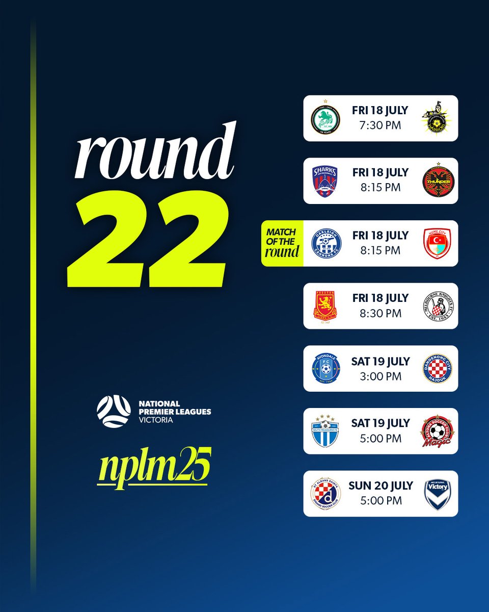 Plenty of matches to look forward to this weekend! 🤩

Watch every match on the NPL Victoria YouTube Channel: ftbl.vc/44qsWra