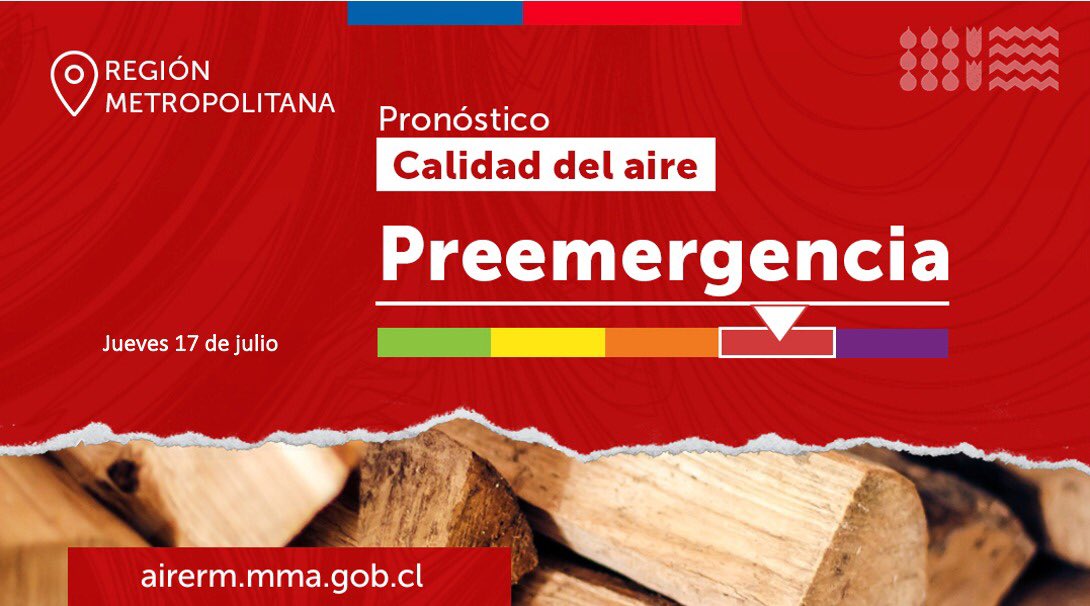 #𝗚𝗘𝗖_𝗥𝗠 | Malas condiciones de ventilación tendrá la Cuenca #Stgo en los próximos días por lo que la @delegacionpresidencialrm -por recomendación de la @seremimmarm- declara preventivamente para este jueves 17/07 #PREEMERGENCIA Ambiental en la #RM