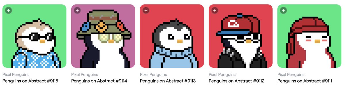 I'm doing a giveaway of 5x Pixel Penguins

1. Follow <a href="/pixel_penguinz/">Pixel Penguins🐧✳️</a> <a href="/Mrscion/">Scion</a> 
2. Repost this post
3. Comment with your AGW address on <a href="/AbstractChain/">Abstract</a> Portal

Top 5 people with the most likes in their comment will win in order (left to right) when I wake up (approx 10 hours).