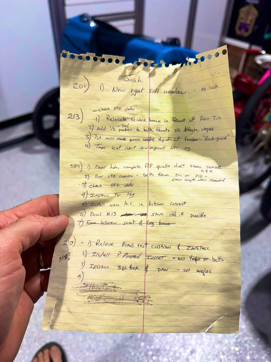 joshreaume's tweet image. Cleaning up the garage I stumbled across this gem. A work list for me written by Carl Long.