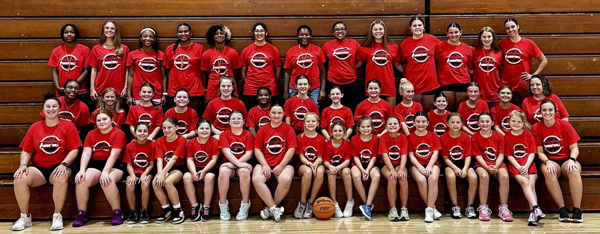 Young ladies working to get better at the 2nd Red Raider Basketball Camp this Summer!