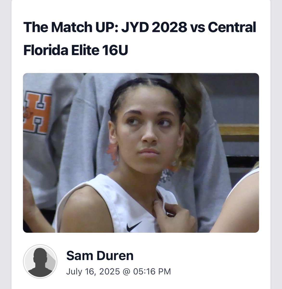 Makala DesJarlais (@makala_desj) on Twitter photo Thank you <a href="/PrepGirlsHoops/">Prep Girls Hoops 🏀</a> Sam Duren for the thoughtful eval. <a href="/CFE_BASKETBALL/">CentralFloridaElite</a> <a href="/CFECoachO_32/">Otis Smith Jr</a> <a href="/PGHFlorida/">Prep Girls Hoops Florida</a> <a href="/BFishHoops/">Brandon Fisher</a> <a href="/ProspectShowcse/">Prospect_ShowcaseWBB</a> <a href="/SUTSReport/">SUTS Report</a> <a href="/Repsonreps__/">RepsOnReps ™️</a> <a href="/HSSportsFL/">HSSportsFlorida</a> <a href="/Coach_Curtis_FU/">Pierre Curtis</a> <a href="/CoachKimLusk/">Kim Lusk</a> <a href="/CoachDHaney/">Darnell Haney</a> <a href="/UTampaWBB/">Tampa Women’s Basketball</a> <a href="/ETSUCoachJoe/">Joe Silvestri</a> <a href="/hunterkeithl/">Keith Catfish Hunter</a> <a href="/RossVDG14/">Ross Van De Griek</a> <a href="/MasonHAsher/">Mason Asher</a> Thank you <a href="/PrepGirlsHoops/">Prep Girls Hoops 🏀</a> Sam Duren for the thoughtful eval. <a href="/CFE_BASKETBALL/">CentralFloridaElite</a> <a href="/CFECoachO_32/">Otis Smith Jr</a> <a href="/PGHFlorida/">Prep Girls Hoops Florida</a> <a href="/BFishHoops/">Brandon Fisher</a> <a href="/ProspectShowcse/">Prospect_ShowcaseWBB</a> <a href="/SUTSReport/">SUTS Report</a> <a href="/Repsonreps__/">RepsOnReps ™️</a> <a href="/HSSportsFL/">HSSportsFlorida</a> <a href="/Coach_Curtis_FU/">Pierre Curtis</a> <a href="/CoachKimLusk/">Kim Lusk</a> <a href="/CoachDHaney/">Darnell Haney</a> <a href="/UTampaWBB/">Tampa Women’s Basketball</a> <a href="/ETSUCoachJoe/">Joe Silvestri</a> <a href="/hunterkeithl/">Keith Catfish Hunter</a> <a href="/RossVDG14/">Ross Van De Griek</a> <a href="/MasonHAsher/">Mason Asher</a>