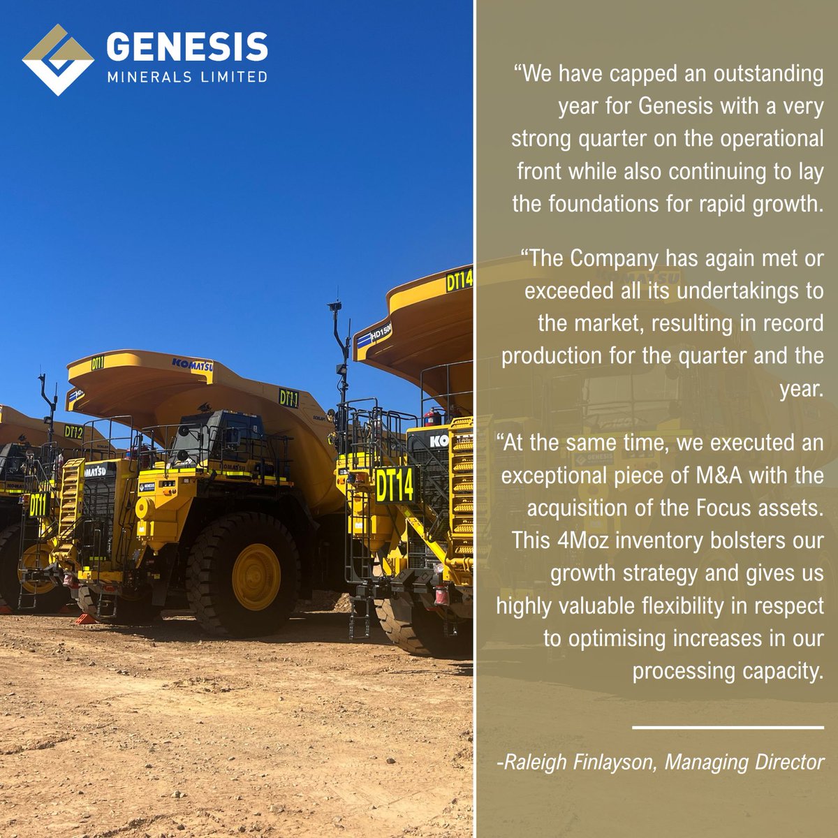🔔 TODAY'S ASX NEWS 🔔 

Quarterly Report - June 2025
Genesis beats guidance with record quarter, successful M&amp;A delivers valuable flexibility as part of “ASPIRE 400” accelerated growth strategy: gmd.live.irmau.com/pdf/bfd19ed9-c… 

#ASPIRE400 #growth #results #peoplefirst