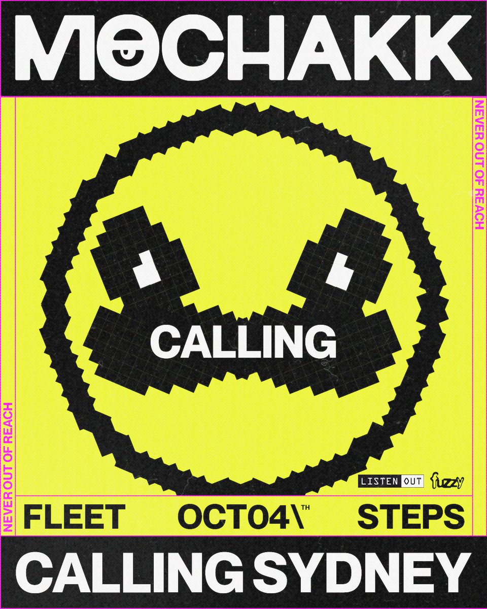 Listen Out presents Mochakk Calling Sydney is ON SALE NOW 🙌 Don't miss the Brazilian DJ and producer's long-awaited Australian debut on Sat 4 Oct at the iconic Fleet Steps, Mrs Macquaries Point! Secure your tickets today ⚡ bit.ly/40kWLbz
