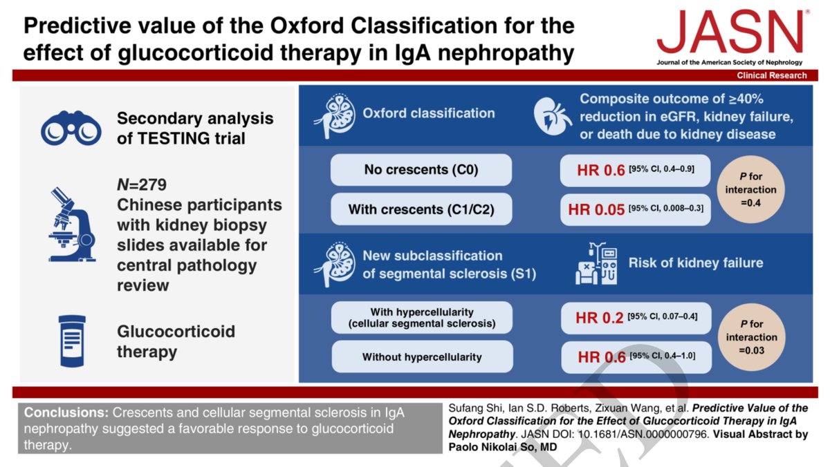 Brendon Neuen (@brendonneuen) on Twitter photo Confirming what one hoped might be true, but had not been evaluated in a randomised trial - crescents modifies the efficacy of glucocorticoids in IgA nephropathy
One step closer to more personalised care in IgAN <a href="/VladoPerkovic/">Vlado Perkovic</a> <a href="/asnpublications/">ASN Publications</a>
journals.lww.com/jasn/abstract/… Confirming what one hoped might be true, but had not been evaluated in a randomised trial - crescents modifies the efficacy of glucocorticoids in IgA nephropathy
One step closer to more personalised care in IgAN <a href="/VladoPerkovic/">Vlado Perkovic</a> <a href="/asnpublications/">ASN Publications</a>
journals.lww.com/jasn/abstract/…