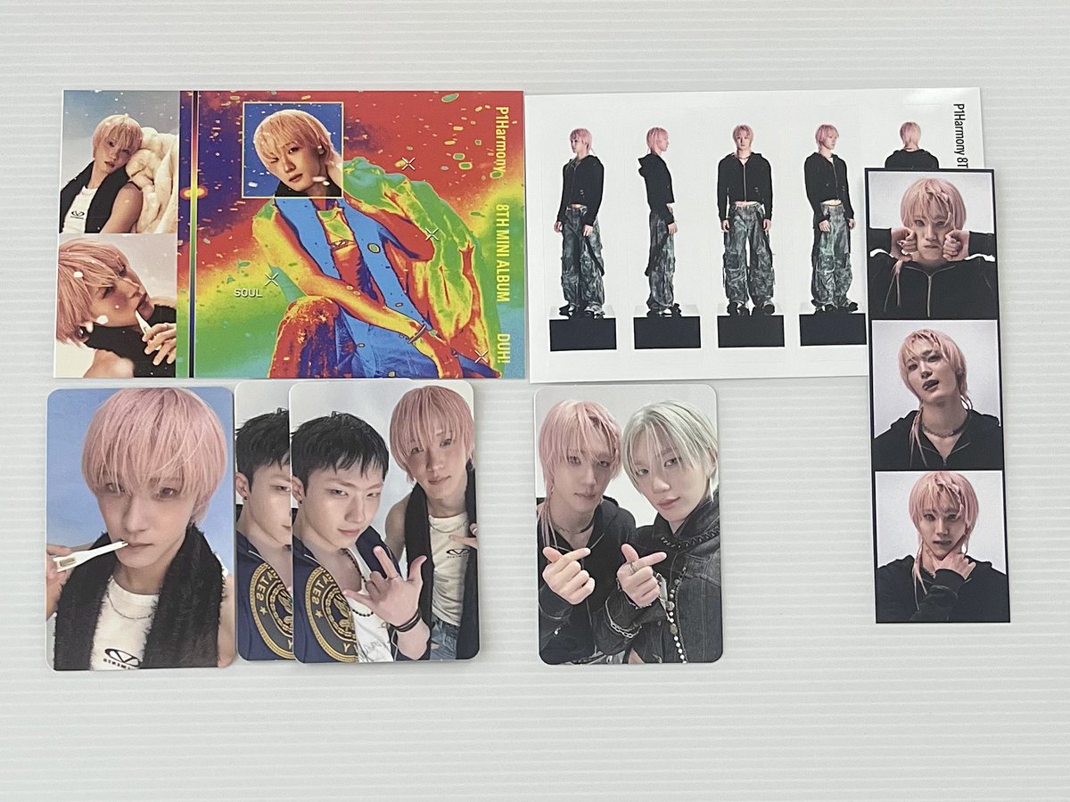 pn3xoe's tweet photo. p1harmony ピーワン ピーワンハーモニー DUH! 封入 トレカ 買取 譲渡 交換

譲) ギホ  テオ ジウン ソウル

求) 買取 優先 インタク
異種トレカとの交換複数提示可能
　
纏めての方、17日リリイベ会場でのお取引が可能な方優先 https://t.co/GnZQFWw2HQ