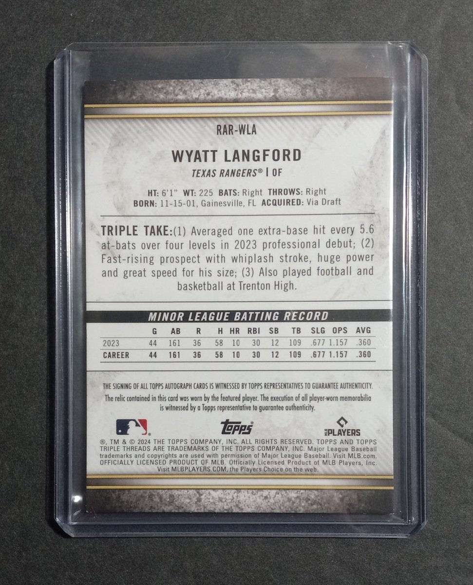 NoeSportsCards (@snoesportscards) on Twitter photo Any @rangers or Langford Collectors?
$205 Shipped BMWT
2024 Topps Triple Threads Wyatt Langford Triple Relic Autograph RC /50
PayPal G&S & Venmo
<a href="/TheHobby247/">The Hobby 24/7</a> <a href="/Hobby_Connect/">Hobby Connection(Colton)</a> <a href="/sports_sell/">@SPORTS_SΞLL</a> <a href="/ILOVECOLLECTING/">I❤️COLLECTINGCARDS</a> <a href="/SportsSell3/">@SPORTS_SΞLL</a> <a href="/84baseballcards/">84Cards • Daily Team B/S/T</a> Any @rangers or Langford Collectors?
$205 Shipped BMWT
2024 Topps Triple Threads Wyatt Langford Triple Relic Autograph RC /50
PayPal G&S & Venmo
<a href="/TheHobby247/">The Hobby 24/7</a> <a href="/Hobby_Connect/">Hobby Connection(Colton)</a> <a href="/sports_sell/">@SPORTS_SΞLL</a> <a href="/ILOVECOLLECTING/">I❤️COLLECTINGCARDS</a> <a href="/SportsSell3/">@SPORTS_SΞLL</a> <a href="/84baseballcards/">84Cards • Daily Team B/S/T</a>