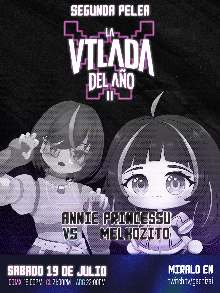 GachiZai's tweet image. 👾𝗦𝘂𝗻𝘀𝗵𝗶𝗻𝗲 𝗜𝘀𝗹𝗮𝗻𝗱 𝟮 🌴
¡Segunda pelea de la Vtlada de #SunshineIsland! 🥊💥🥊
👑🥑@AnniePrincessu
VS
🐶🔪@melkozito
Una dulce princesa que aspira a ser ídol contra el gremlin más caótico que has visto en tu vida.
¿Quién ganará? 🎊