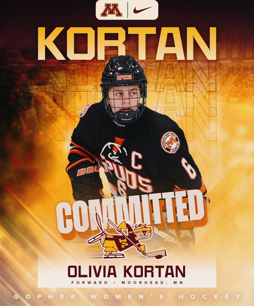 I am proud to announce my commitment to play Division 1 hockey and further my education at the University of Minnesota! Thank you to my family, friends, teammates, coaches, and everyone else for helping me along the way! Go Gophs〽️