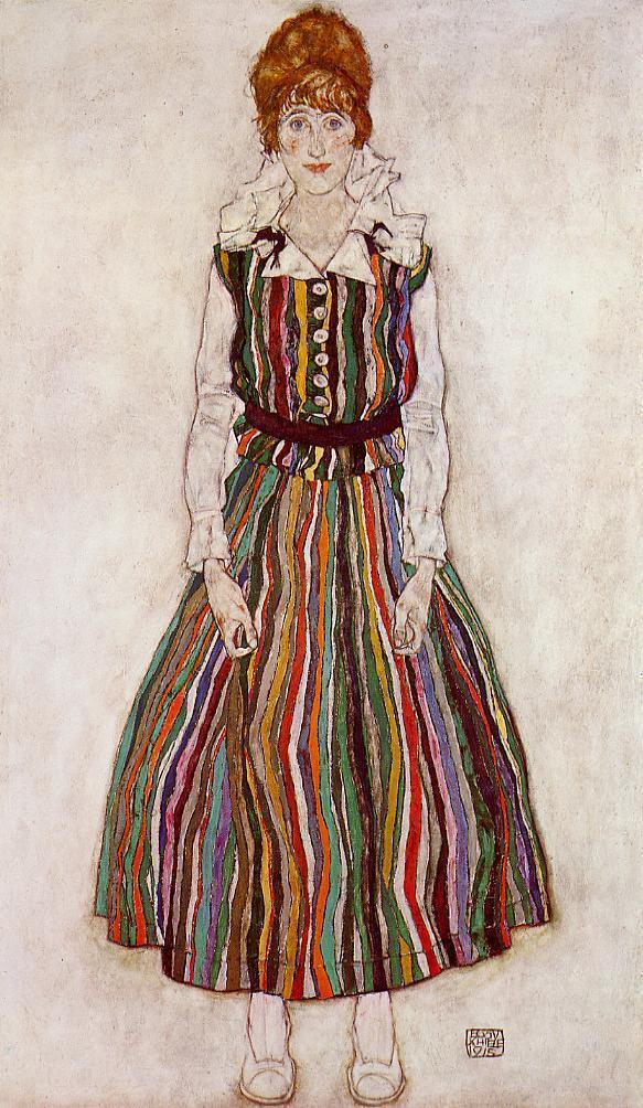 Portrait of Edith Schiele, the artist's wife, 1915 #artbots #schiele