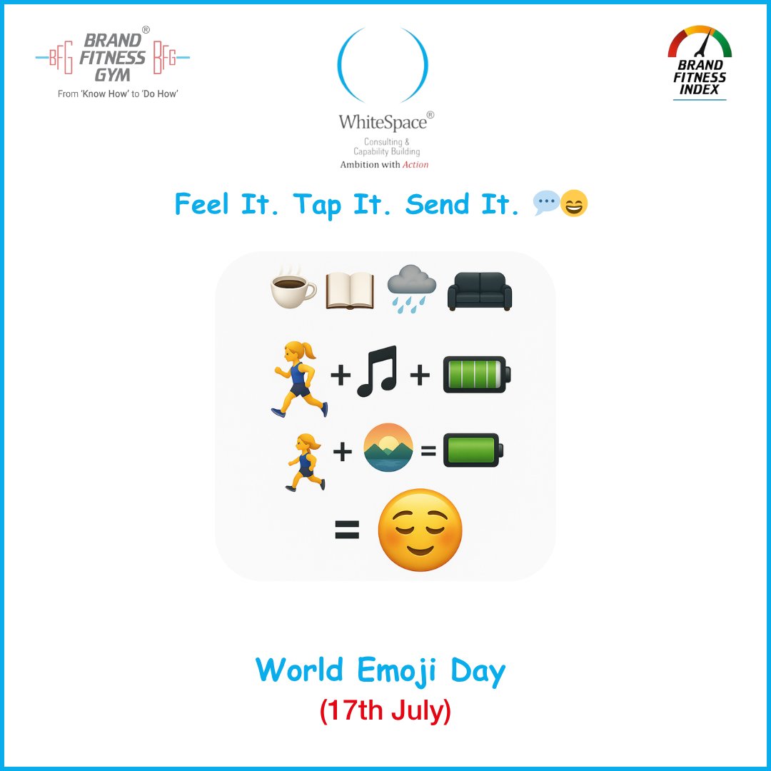white_space_15's tweet image. Feel It. Tap It. Send It. 💬😄

#WorldEmojiDay #FeelItTapItSendIt #EmojiExpression #BrandFitness #MentalWellbeing #WhiteSpaceConsulting #EmojiPower #HealthyHabits #BrandFitnessGym #PositiveVibes
