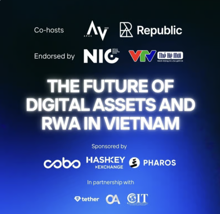 pharos_network's tweet photo. Excited to join forces with @apacdao for “The Future of Digital Assets and RWA in Vietnam” on July 31!

This invite-only session during GM Vietnam will explore RWAfi adoption in regulated markets in partnership with @Cobo_Global & @HashKeyExchange

Limited seats available - RSVP now! 👇
https://t.co/RmJRmwlYbY