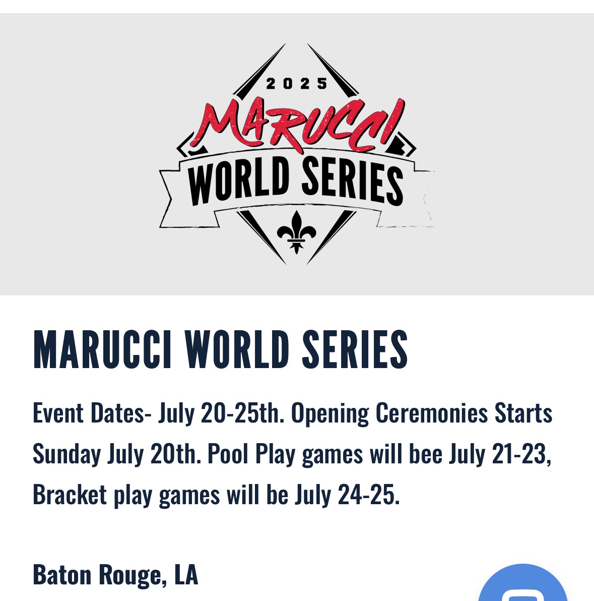 Elite.baseball.halverson (@elite_halverson) on Twitter photo Elite Halversons Pool Play schedule for the upcoming Marucci World Series in Baton Rouge, LA! See you there 🙌 <a href="/teams_elite/">Elite Baseball Teams</a> Elite Halversons Pool Play schedule for the upcoming Marucci World Series in Baton Rouge, LA! See you there 🙌 <a href="/teams_elite/">Elite Baseball Teams</a>
