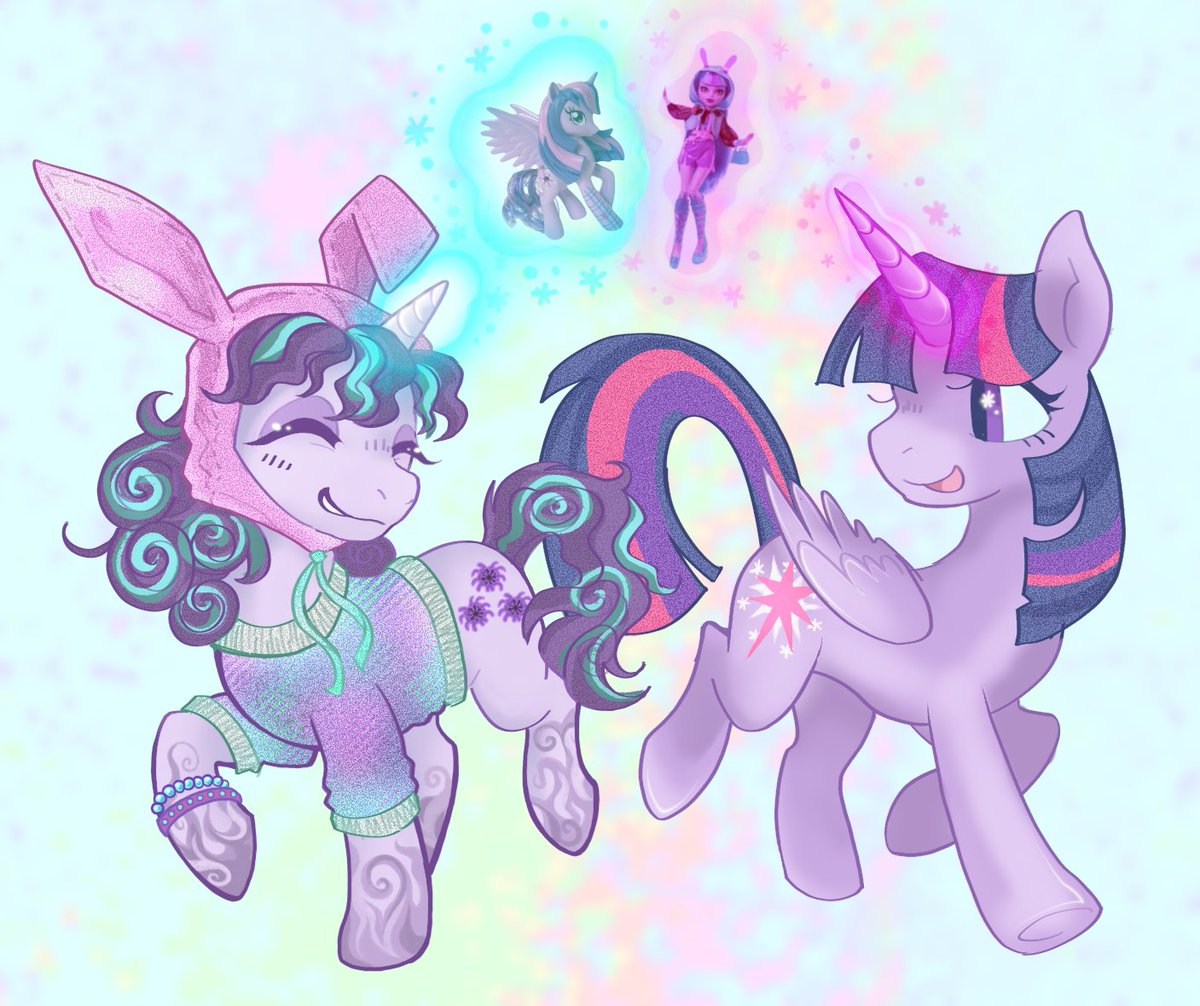 acridoid's tweet image. GUYS i am going SOB look at my favorite purple horses together!!!! they are BFFS!!!!
(ART BY gooeystars on af + ig it’s an artfight attack they did on my twyla pony&lt;333)