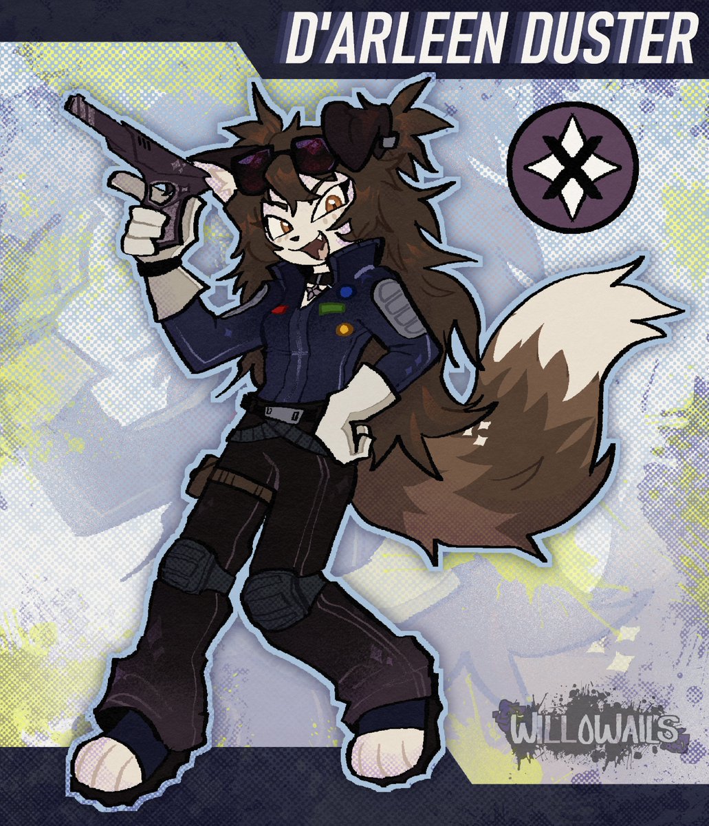 Willowails's tweet image. 🌹Artfight attack!!!! Turned my friend @Maru_Xian into a killjoy ehehe,,,,complete with a name, logo and ray gun