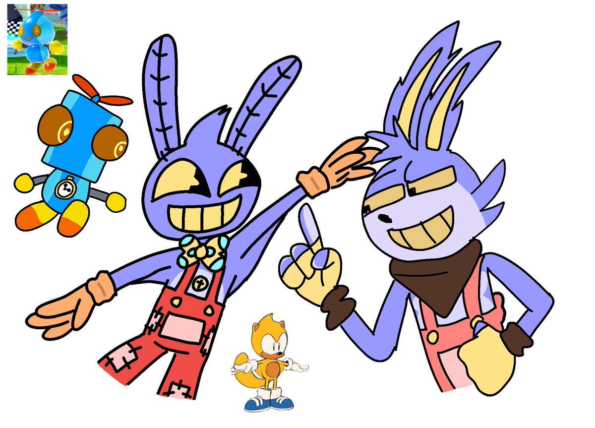 Sorry <a href="/JustAnimaniac/">°•✨</a> but I couldn't help it! 
I had to make a version of Jalec &amp; Clock with The Sonic Universe! I hope you like it! It was made with a lot of love! 😊❤️

#TheAmazingDigitalCircus #TADC #tadcfanart #JalecSuperShowAU