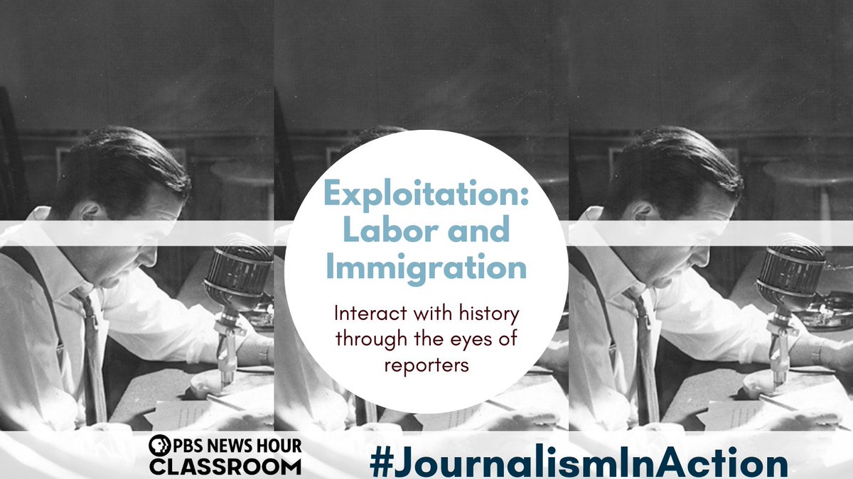 NewsHourExtra's tweet photo. Teachers: Check out our PBS @NewsHour Classroom #JournalismInAction Exploitation: Labor and Immigration case study

Fun interactives and newspaper articles — all high-quality #primarysources from the @LibraryCongress! Gr 6-12.

#sschat #civics 

Case Link: https://t.co/MfkyPxWQxZ https://t.co/Vxv2f2AbLu