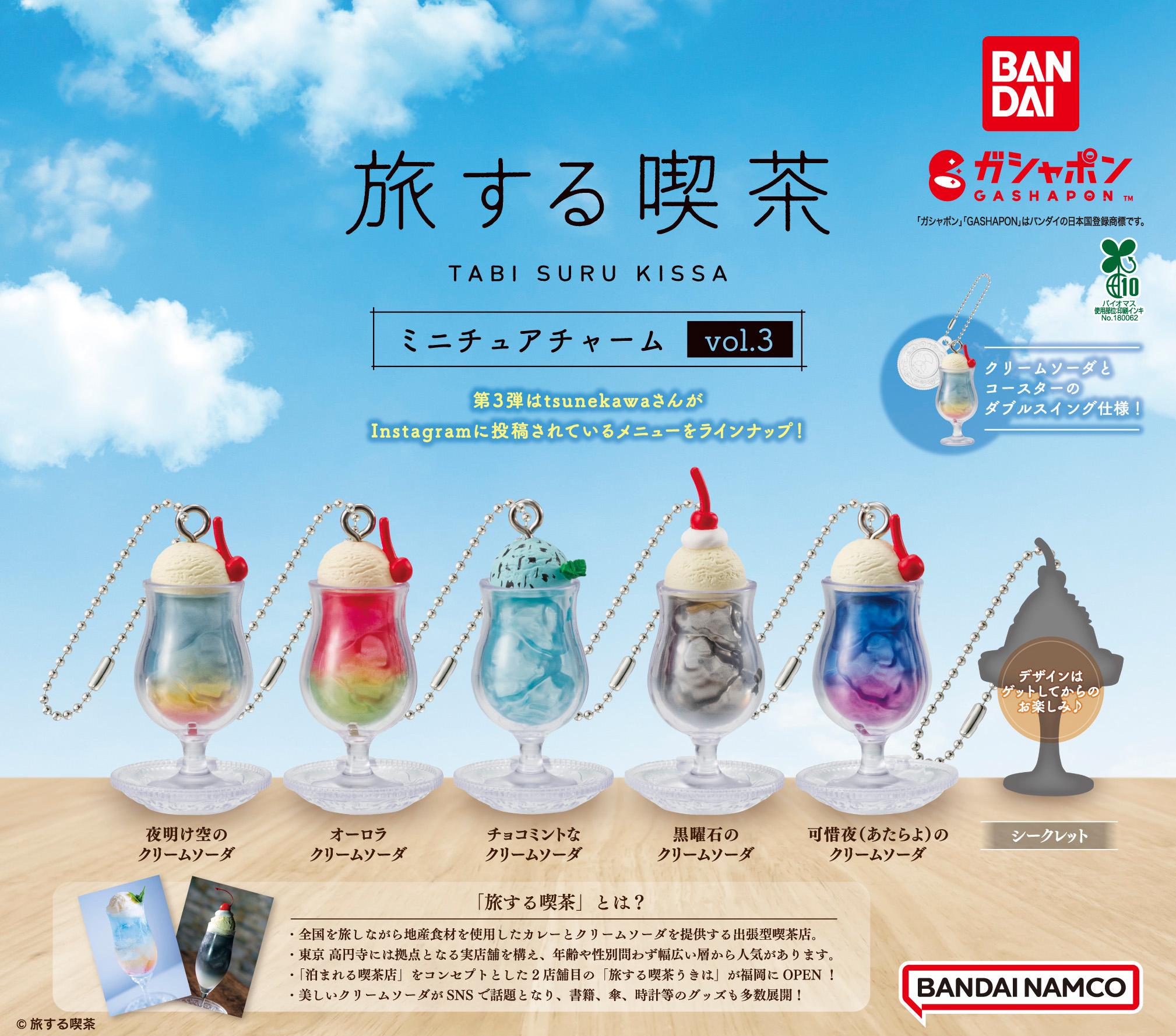 旅するクリームソーダ サイン本などグッズ３点セット シチズン『Q&Q SmileSolar』に「旅する喫茶」とのコラボモデル第