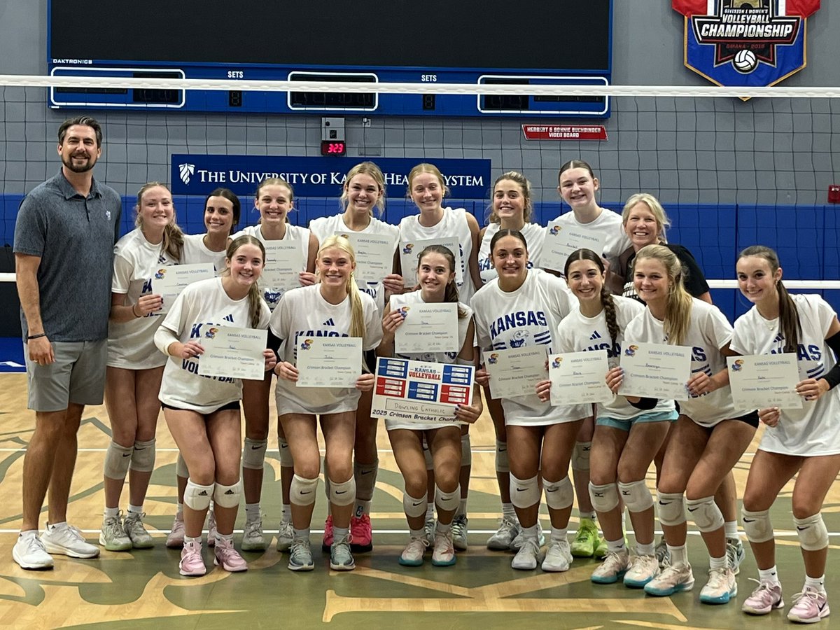 Winner! Winner! This group went 5-0 on the last day of KU camp. 👏👏👏The ceiling is high for what these girls can do this season. It is going to be another fun year of Dowling Catholic Volleyball!🏐❤️🏐
