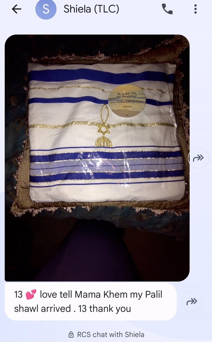 <a href="/TaRoseMry13/">Ta Rose Mry 13™</a> -13Love 💕Mama Khem🌊👑
Shiela Sends her 13 Love💝 and Th Ankh Yah
She received her palil shawl today in the mail
