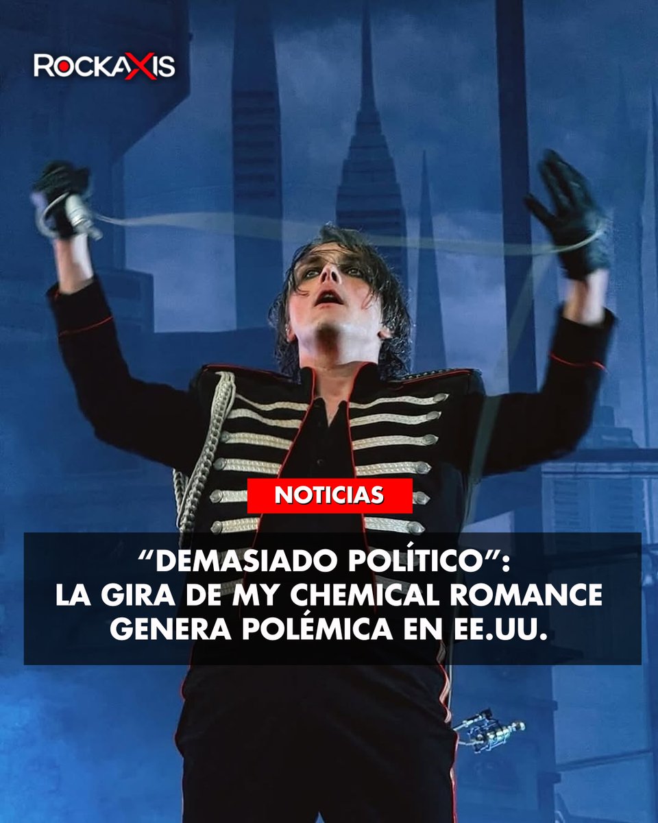 🤔 ¿Pura exageración? 🤔

El “Long Live The Black Parade Tour” arrancó con todo en EE.UU., reviviendo el disco más icónico de My Chemical Romance… e incomodando a sectores más conservadores por su ya característico mensaje político.

Con una puesta en escena distópica y crítica